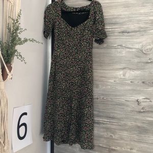 J.Crew xs Smocked-sleeve midi dress in floral